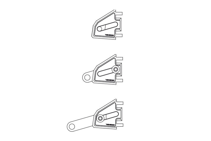 Highsider CNC Aluminum Lamp Holder Set Extend for Ø 35-37 mm, Adjustable Length, Black 220-810402