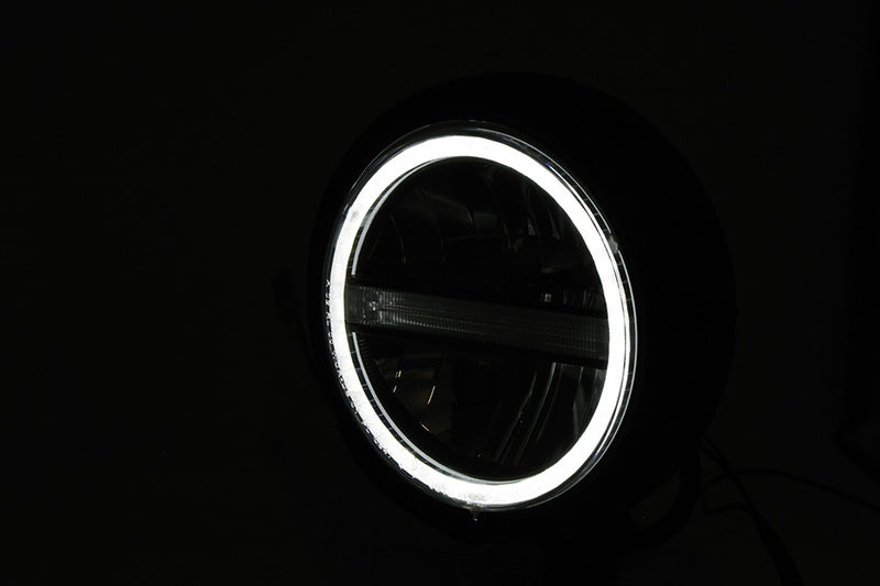 HighSider 5 3/4 "LED fényszóró Pecos Type6 TFL, Black Matt 223-221