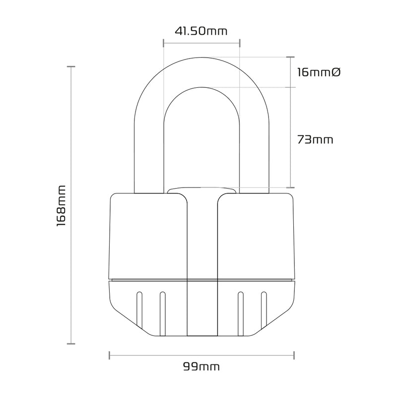 Oxford Boss riasztási zár 16 mm + lánc 12 mm x 1,5 m LK481