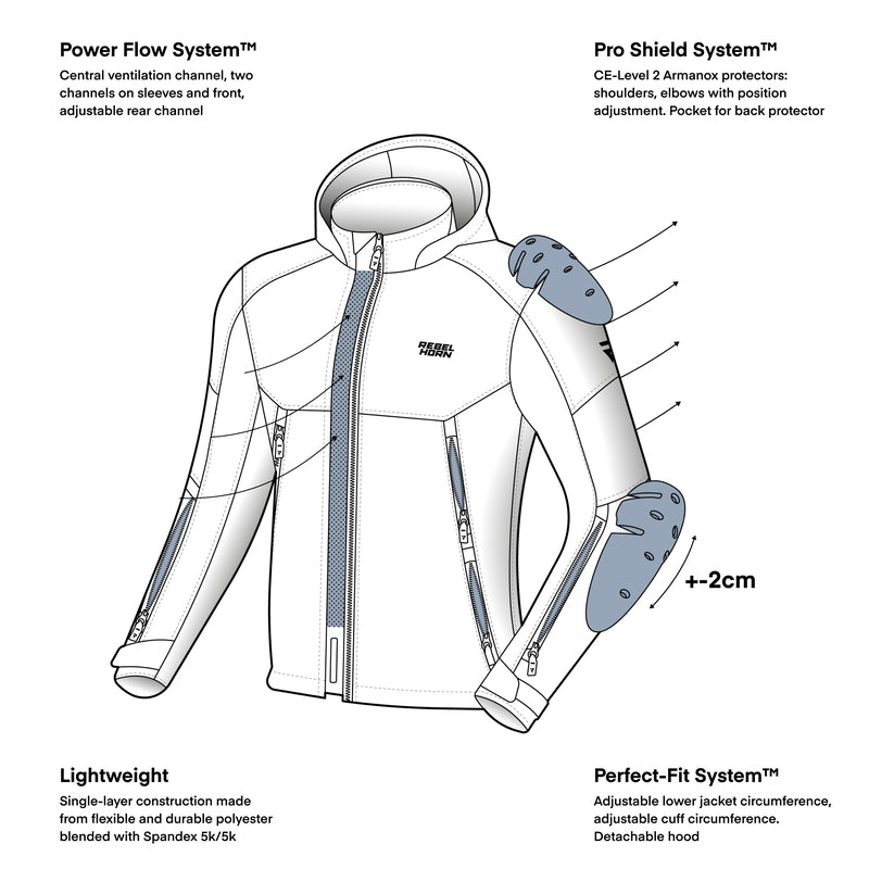 Rebelhorn Softshell MC-Jacket Slash fekete /piros