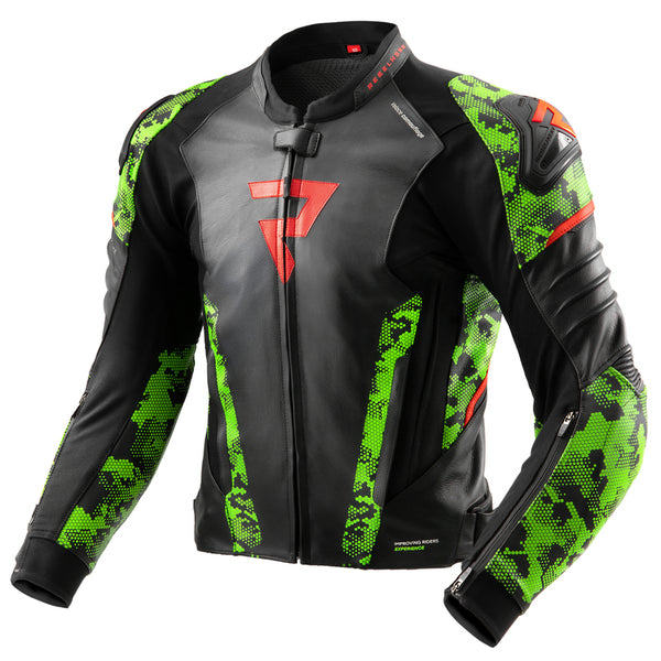 Rebelhorn MC-bőr kabát Veloce Black /Camo Green