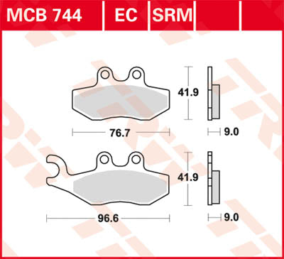 TRW Brake Pad Sinter Scooter 125+ MCB744SRM