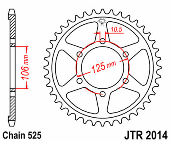 A JT Sprock acél standard Heady Sprock 2014 - 525 JTR2014.48