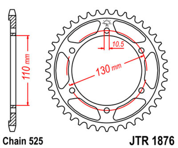 A JT Sprock acél szabványának hátsó lengése 1876 - 525 JTR1876.44