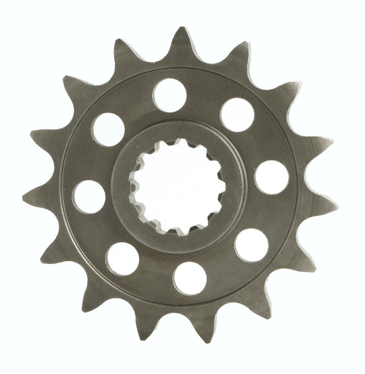 PBR Steel Standard Front Sprocket 2041 - 525 2041 15 18NC i stål med 13 kuggar och hålmönster, används i fordonets chassikomponenter.