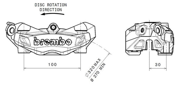 Brembo M4 elülső bal féknyereg természetes Ø32mm 920.B690.07