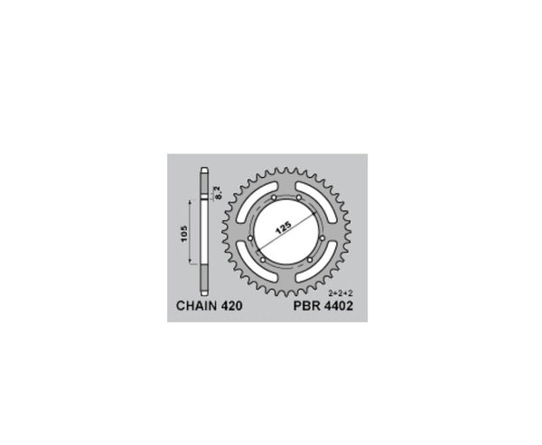 PBR Standard Steel Heady Sprock 4402 - 420 4402 52 F