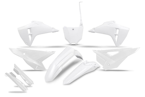 UFO FULL PLASTICS KIT WITH FORK Guards - Matte White Hokit127f@041