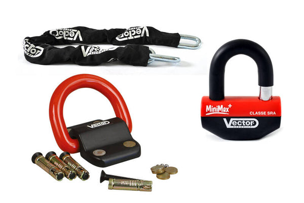 Vektor Anti -theft Kit - Minimax + tárcsafékzár Ø16mm + lánc Ø13 mm / 1,3m + rögzítő horgony Ø22mm