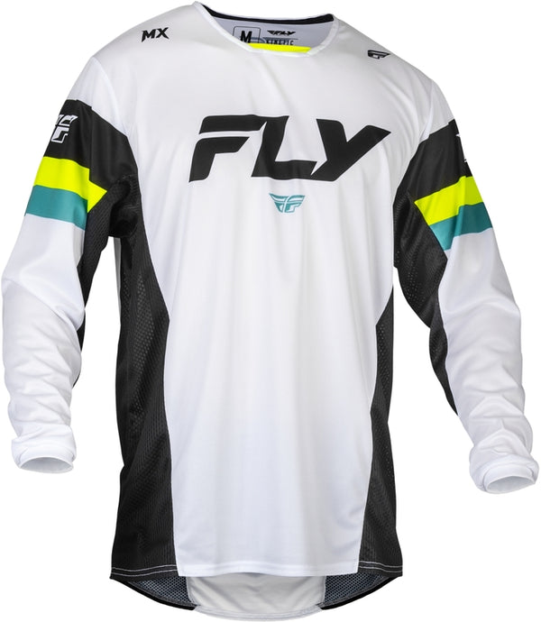 Fly Racing Kinetic Prix Jersey-White/Black/Hi-Vis 377-4232X