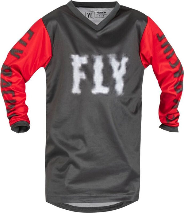 Fly Racing F-16 Youth Jersey-Gray/Red 376-224yxs