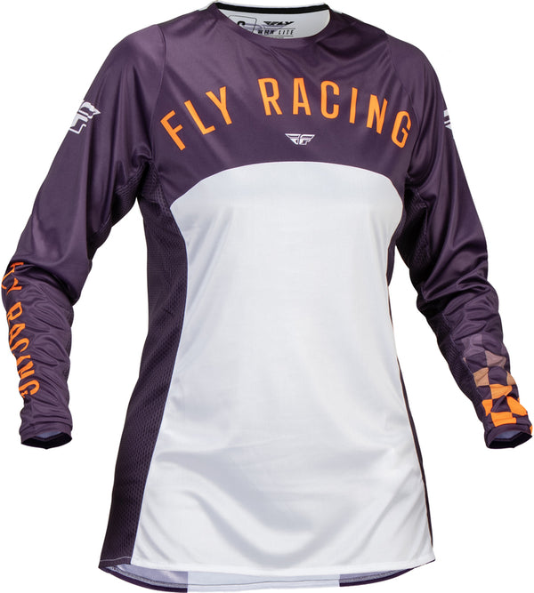 Fly Racing Lite Woman Jersey - mély lila/fehér/neon korall 377-621x