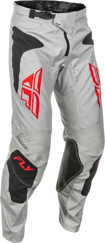 Fly Racing Kinetic Sym Pants - világosszürke/piros/fekete 378-43030