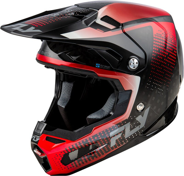 Fly Racing Formula's Carbon Protocol Helmet - Black Carbon/Red 73-4465x