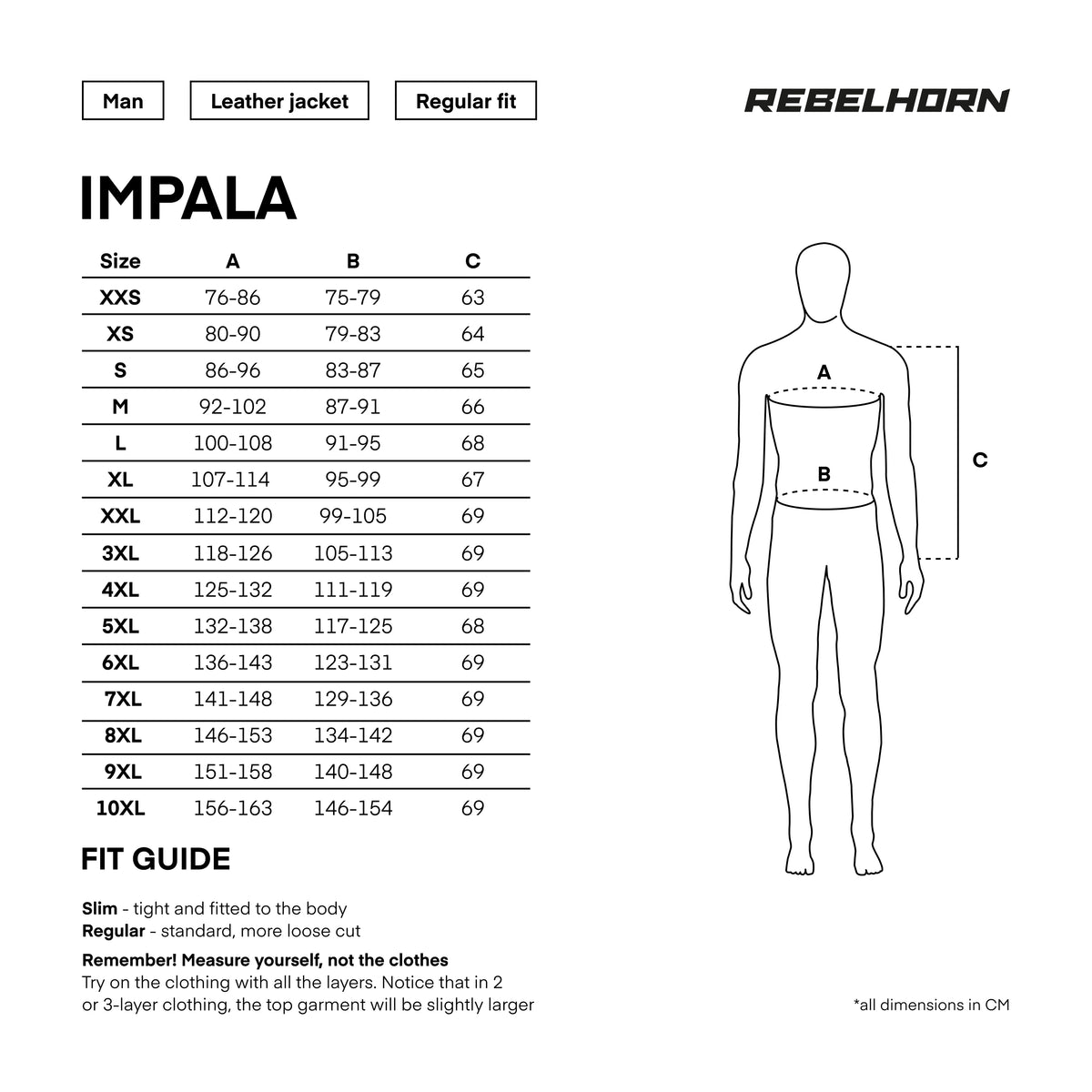 Rebelhorn bőr MC kabát Impala fekete