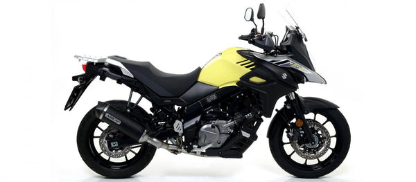 Suzuki V-Strom 650 17 homologizált alumínium sötét verseny-tech hangtompító széntartalommal a nyílgyűjtők számára