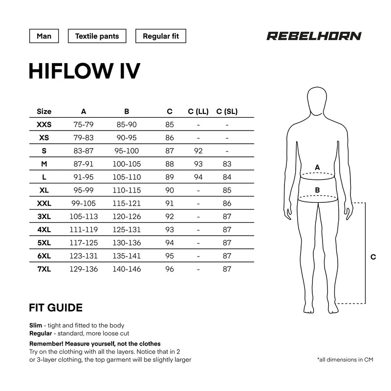 Rebelhorn textil MC nadrág hiflow iv fekete