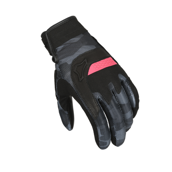 Motorcycle Glove Macna, Congra Women Black/Black Gray Camo/Pink