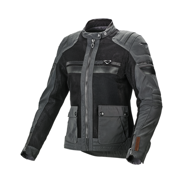 Motorkerékpár kabát Macna, folyékony nő éjszakai szem fekete/fekete éjszakai szem/barna