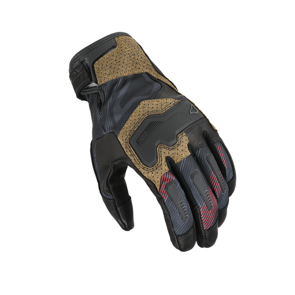 Motorcycle Gloves Macna, Haros 2.0 Black/Taupe/Red