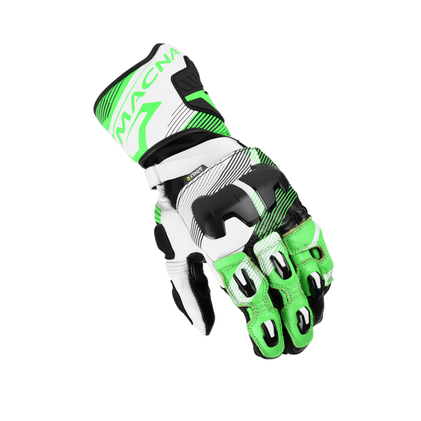 Motorcycle Gloves Macna, Powertrack 2.0 Black/Green/White
