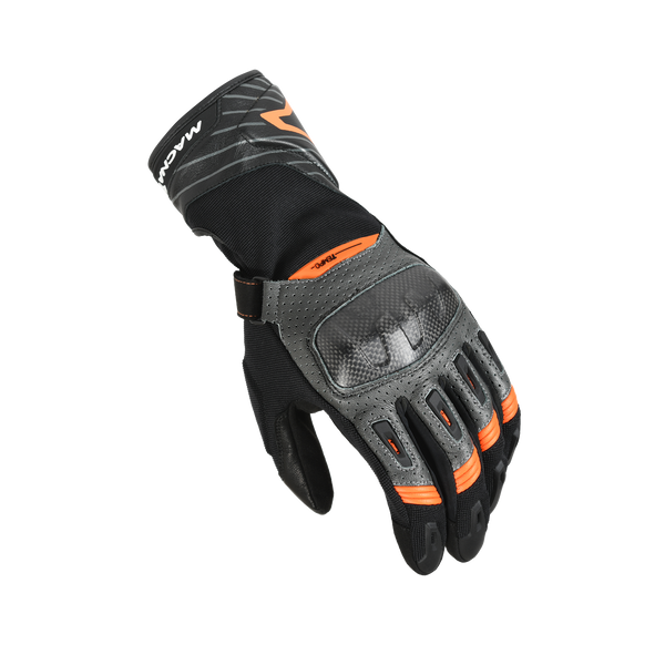 Motorcycle GLOVES MACNA, TEMPO BLACK/DARK GREY/ORANGE