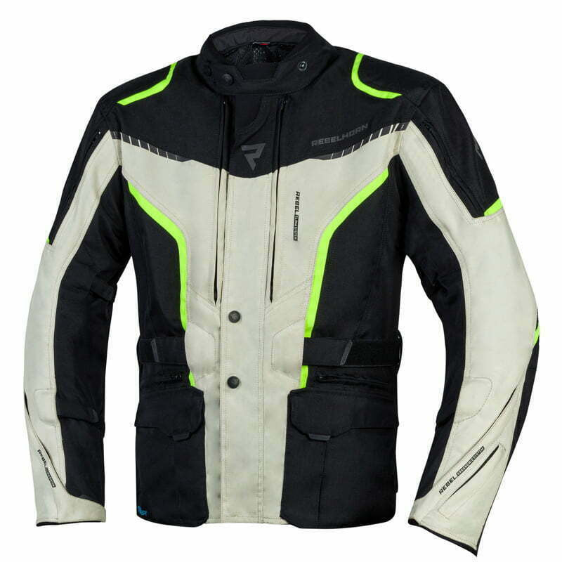 Rebelhorn Textile Motorcycle Jacket Hiker III Black / Gray / Flu 