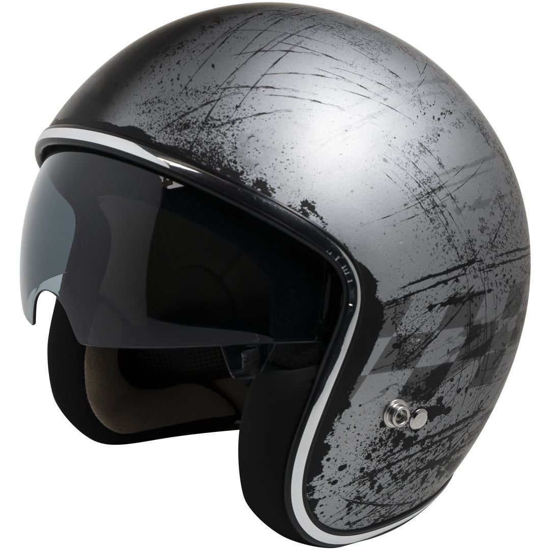 IXS77 2,5 Nyitott MC Helm Matt Black /Silver