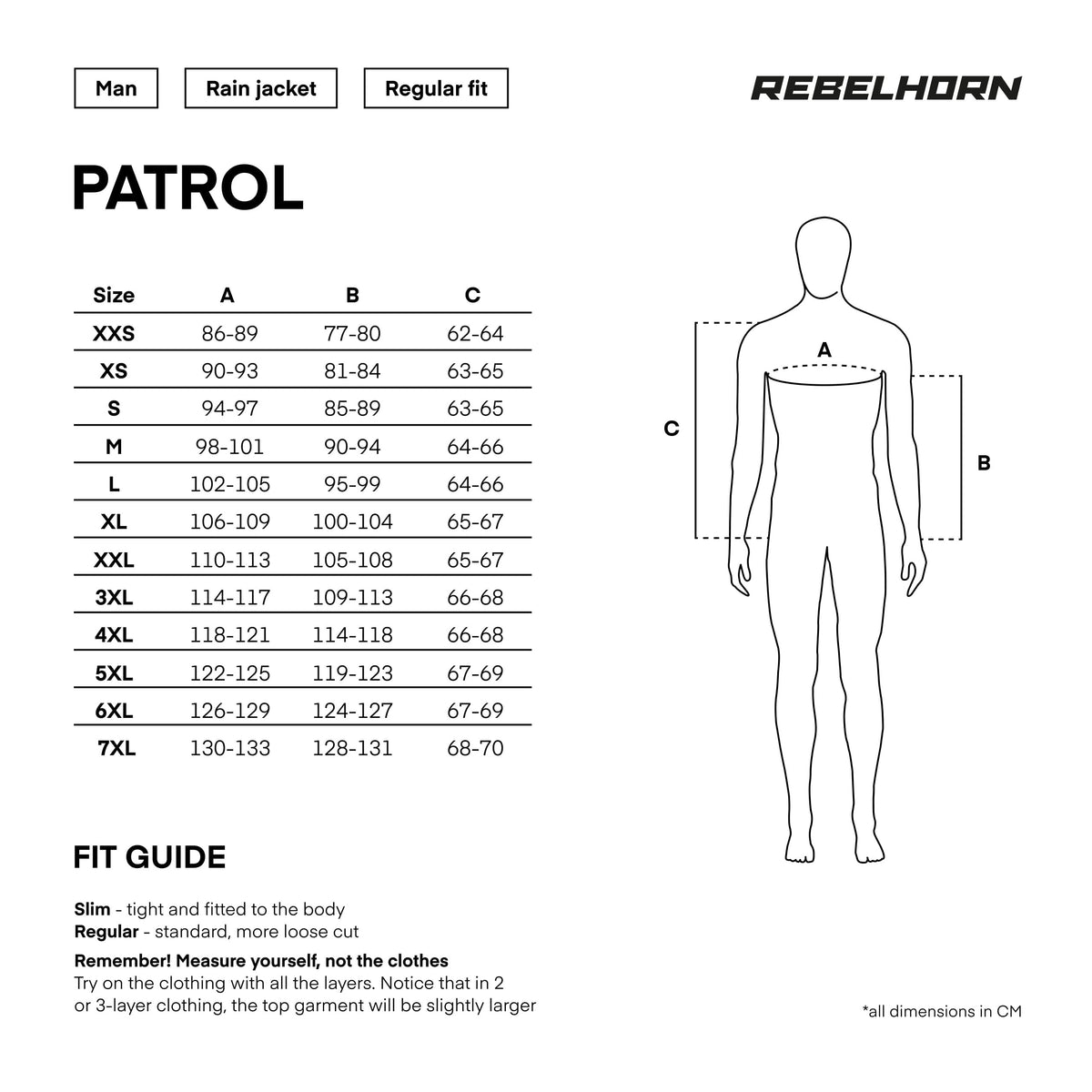 Rebelhorn textil MC kabát Patrol fekete /influenza