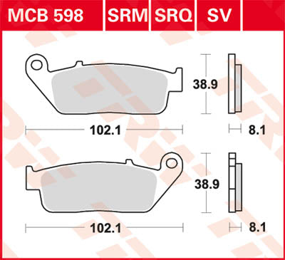 TRW Brake Pad Sinter Scooter 125+ MCB598SRM
