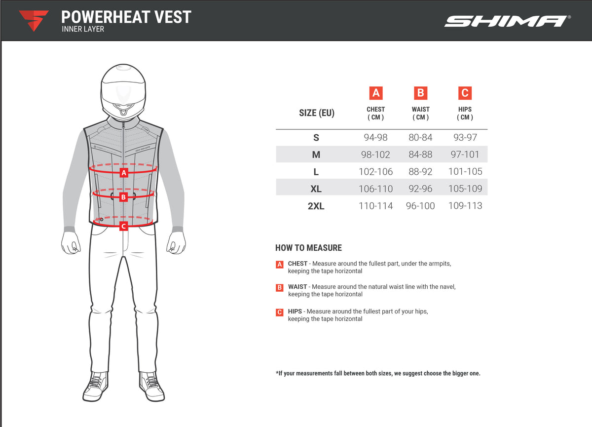 Shima fűtő mellény Powerheat Black