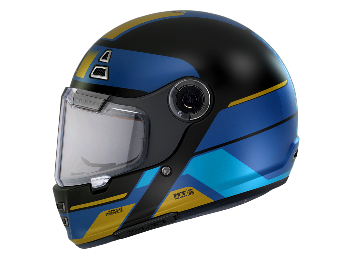 Mt Helmets Integral MC Helmet Jarama 68th C9 Blue Matt