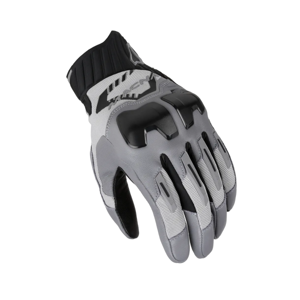 Macna Mc-Handskar Octavus Grå med ergonomisk design och skyddande paneler, idealiska för motorcyklister. Finns i flera storlekar, inklusive 3XL och L.