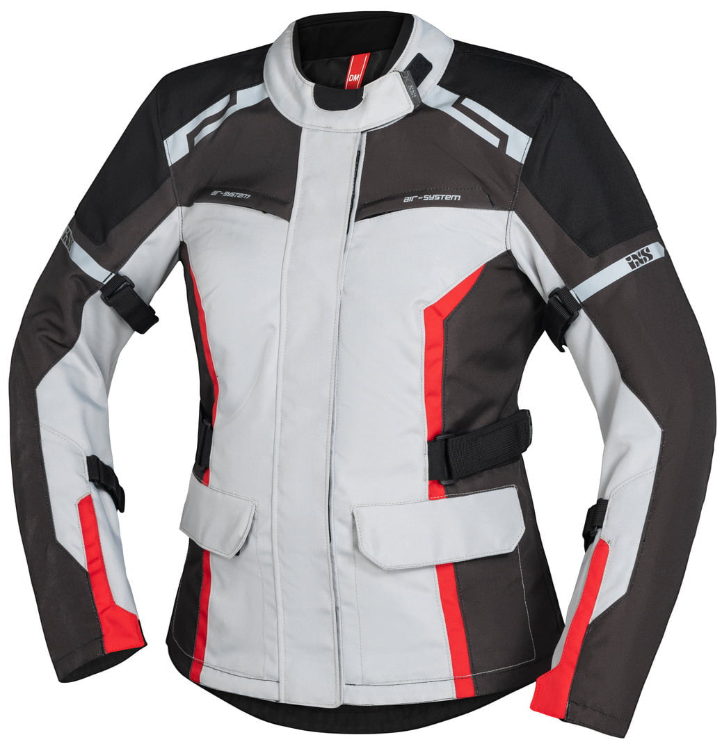 ixs lady textile mc-jacket evans-st 2.0 gray /red