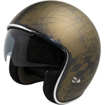 IXS77 2,5 Nyitott MC Helm Matt Black /Gold