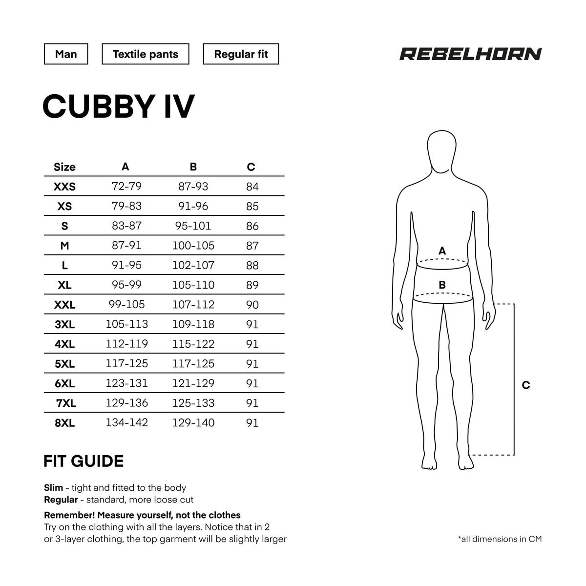 Rebelhorn textil MC nadrág Cubby IV fekete