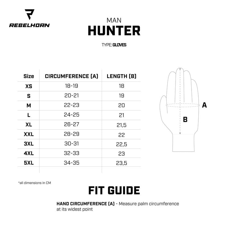 Rebelhorn MC-Gloves Hunter fekete /barna